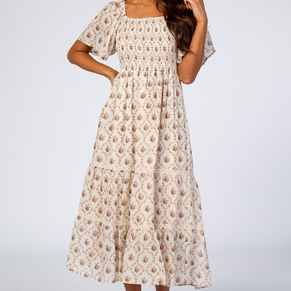 Pink Blush Floral Chiffon Dress - Picture 2 of 7